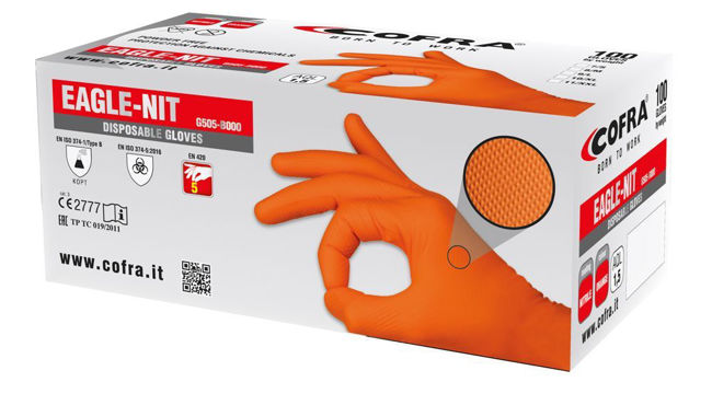 Γάντια Μιας Χρήσης Νιτριλίου Cofra Eagle-Nit orange 100τμχ