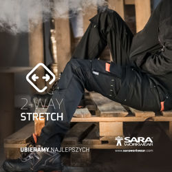 Παντελόνι Εργασίας Ελαστικό  (2 way stretch) Sara Actiflex black