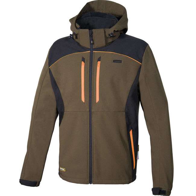 Κυνηγετικό Ελαστικό Softshell Jacket Cofra Klarbo clay brown/black/orange