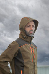 Κυνηγετικό Ελαστικό Softshell Jacket Cofra Klarbo clay brown/black/orange
