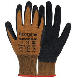 Γάντια Σαγρέ Λάτεξ Cofra Flexycotton rust/black