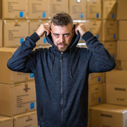 Ζακέτα ελευθέρου χρόνου με κουκούλα Bennon Olympos blue/grey	