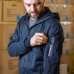 Ζακέτα ελευθέρου χρόνου με κουκούλα Bennon Olympos blue/grey	