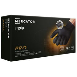 Γάντια Μιας Χρήσης Νιτριλίου Mercator Gogrip black 50τμχ