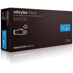  Γάντια Μιας Χρήσης Νιτριλίου Mercator Nitrylex black 100τμχ