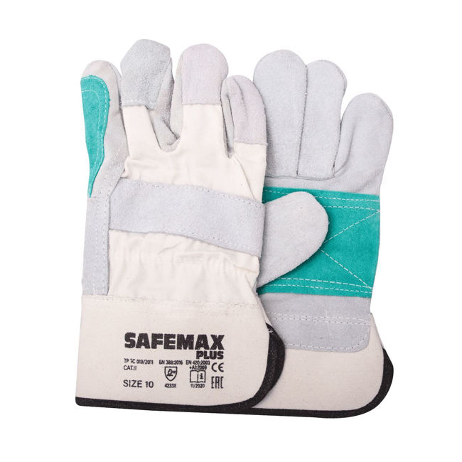 Γάντια δερματοπάνινα με ενίσχυση Safemax Plus SF0011