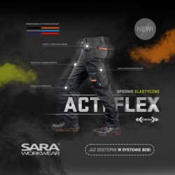Παντελόνι Εργασίας Ελαστικό  (2 way stretch) Sara Actiflex black
